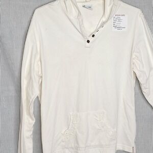 Columbia Sportswear Women's XL White Hoodie Long Sleeve Button Up Pocket